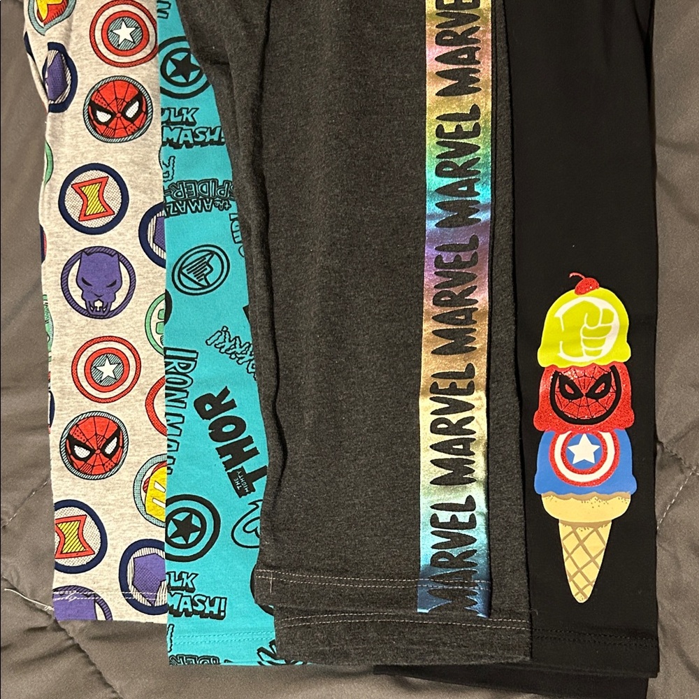 Marvel Kids' Superhero Leggings Set - Gray, Black, Multicolor 4 pairs - Picture 2 of 4